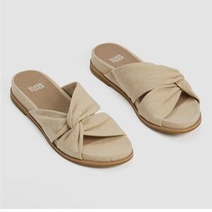 Eileen Fisher Dello Linen Wedge Sandal Women's (Natural) Tan Sandals Sz 7.5